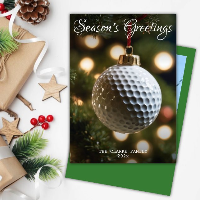 Grönt Golf Season's Greetings Julfoto Julkort (Skapare uppladdad)