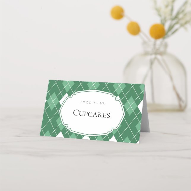 grönt golf-veckokort för livsmedel placeringskort (Framsida)