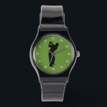 Grönt Golfer med Golf Boll-nummer Armbandsur<br><div class="desc">Lustigt grönt golfklocka för den bästa golfen i ditt liv. #1-golfer som slår boll mot en grönt bakgrund med bollar som klocknummer på den här unika julklappen. Perfekt pappa eller farfar-gåva till far eller farfar som golferar i kärlek.</div>