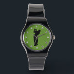 Grönt Golfer med Golf Boll-nummer Armbandsur<br><div class="desc">Lustigt grönt golfklocka för den bästa golfen i ditt liv. #1-golfer som slår boll mot en grönt bakgrund med bollar som klocknummer på den här unika julklappen. Perfekt pappa eller farfar-gåva till far eller farfar som golferar i kärlek.</div>