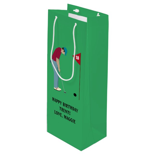 Grönt Golfer Pshing Boll (Framsidan Vinklad)