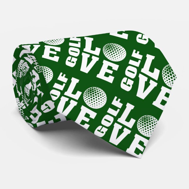Grönt Golfer's Kärlek Slips (Rullad)