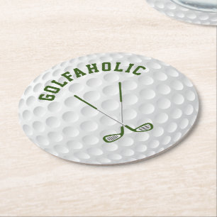 Grönt golfingtext för överstrykade klubbar anpa underlägg papper rund