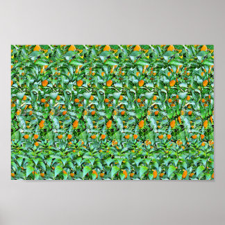 Grönt - Gömt 3D-utskrift Poster