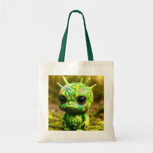 Grönt Goo Monster - Creepy Cute-Kanvastrycket Tygkasse
