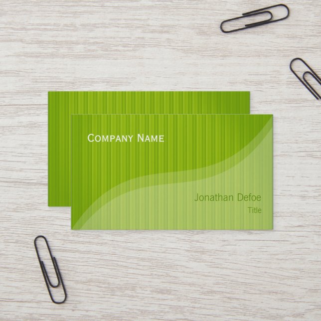 Grönt görar randig | den flott eleganta visitkort (Fram/Back In Situ)
