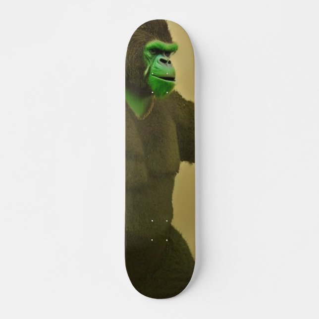 Grönt Gorilla Mini Skateboard Bräda 18,5 Cm (Framsida)