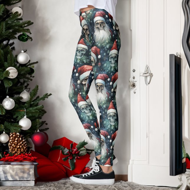 Grönt Gotham-Döskallarna Santa Hats Gothmas Leggings (Skapare uppladdad)