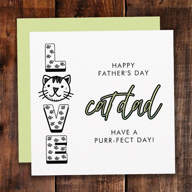 Grönt Gott fars dag från katten Purrfect Kort (Skapare uppladdad)