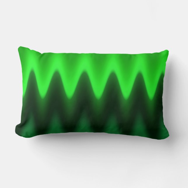Grönt Gradient Chevron Lumbarkudde (Framsida)
