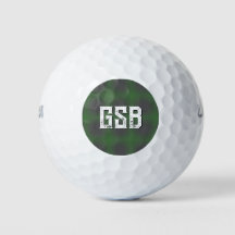 Grönt Gradient fet vitt monogram Golf Bollar