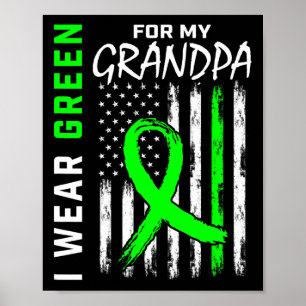 Grönt Grandpa Kidney Disease Cerebral Palsy Awaren Poster