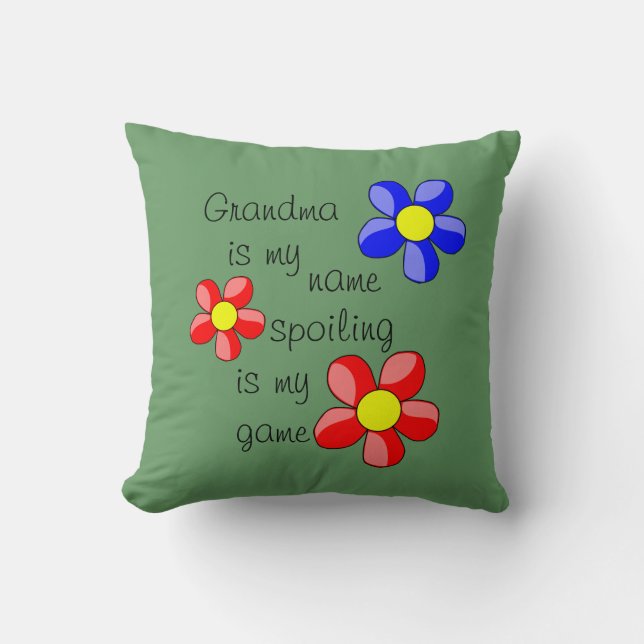 Grönt Grandparent/Grandchild Quote Pillow Kudde (Framsida)