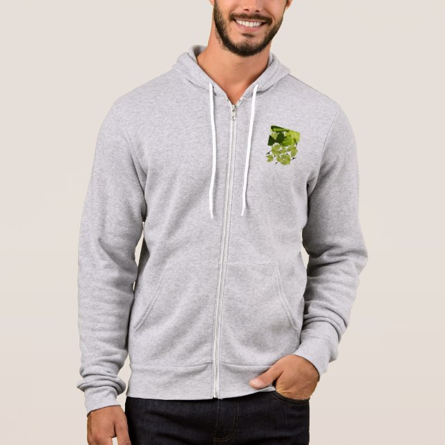 Grönt Grape Vine Löv T Shirt (Framsida)