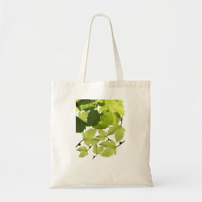 Grönt Grape Vine Löv Tygkasse (Framsidan)