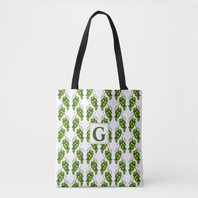 Grönt Grapes Tote Bag Tygkasse (Framsida)