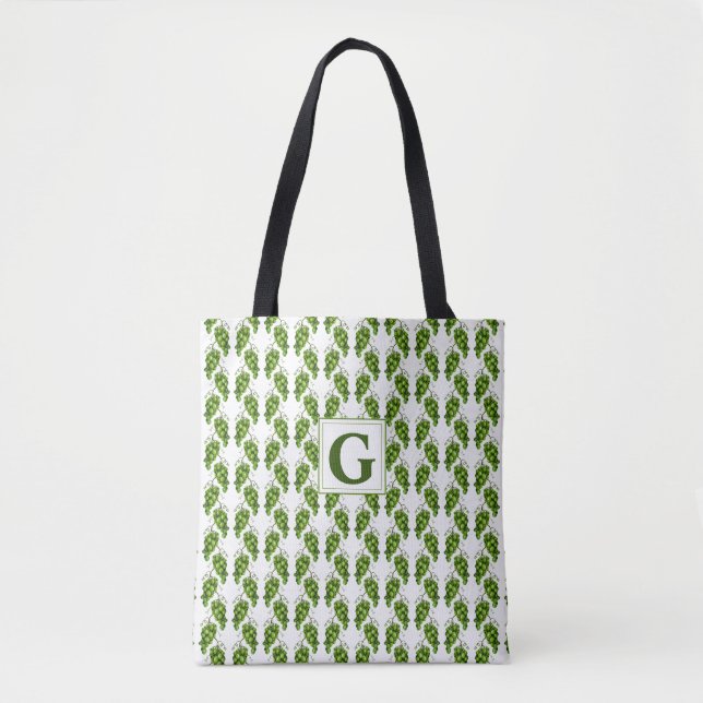 Grönt Grapes Tote Bag Tygkasse (Framsida)