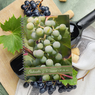 Grönt Grapes Vineyard Bröllop Anteckningsbok Med Spiral