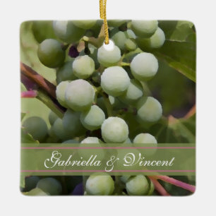 Grönt Grapes Vineyard Bröllop Julgransprydnad Keramik