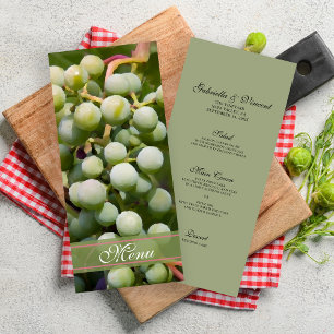 Grönt Grapes Vineyard Bröllop Menu Meny