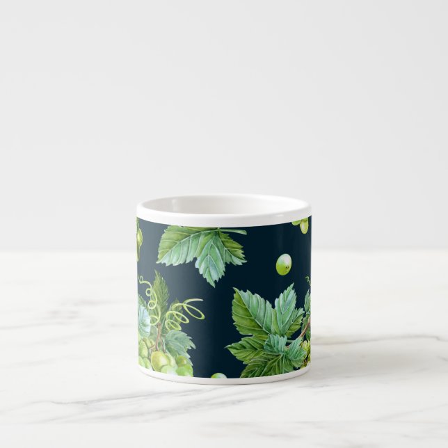 Grönt Graph: Watercolor Mörk Mönster Espressomugg (Framsidan)