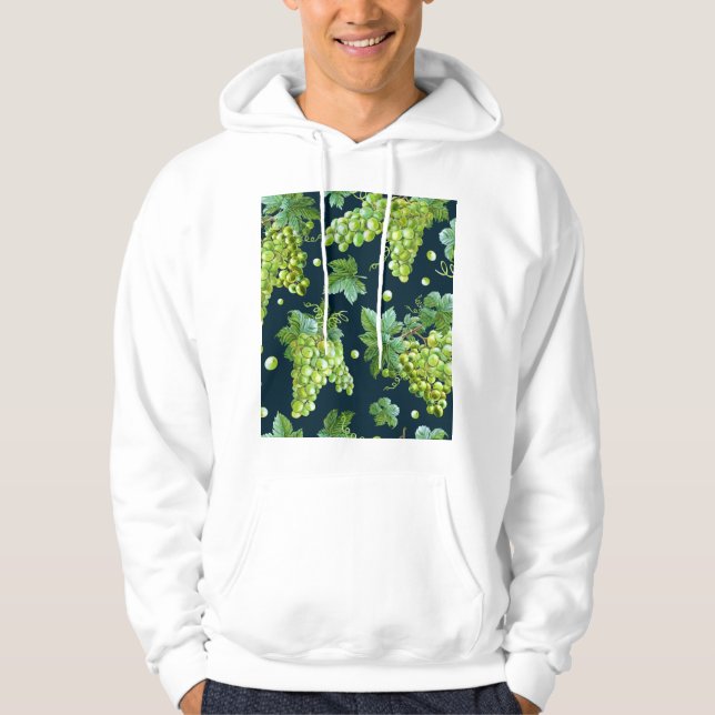 Grönt Graph: Watercolor Mörk Mönster Hoodie (Framsida)