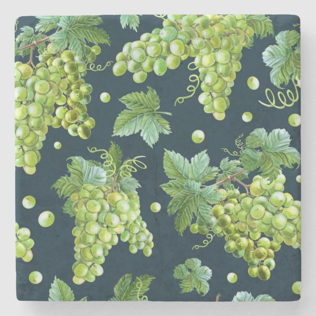 Grönt Graph: Watercolor Mörk Mönster Stenunderlägg (Framsidan)