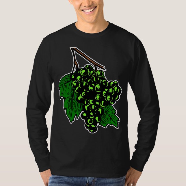 Grönt Graphic Fruit Cluster of Grapes T Shirt (Framsida)