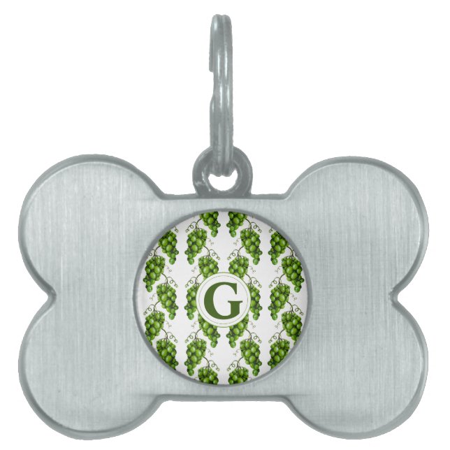 Grönt Graps Pet-tagg ID-bricka Husdjur (Framsidan)