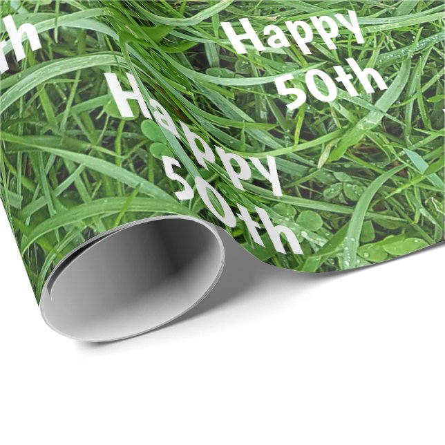 Grönt gräs 50-årsdag presentpapper (Rullad Hörn)