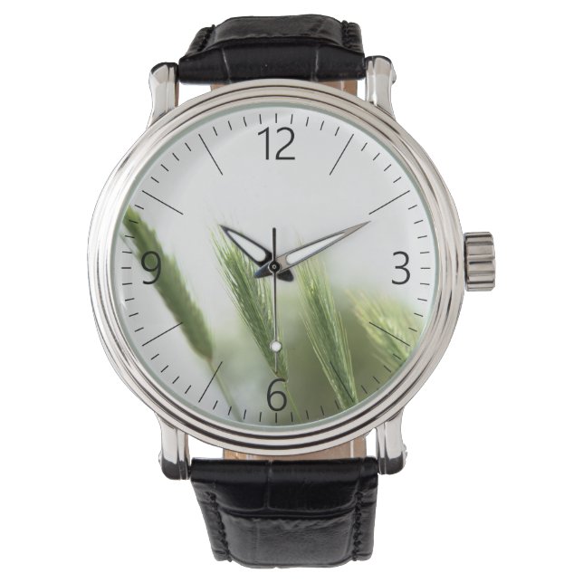 Grönt gräs armbandsur (Framsida)