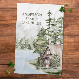 Grönt Gräs Forest Family Sjö House Cabin Kökshandduk