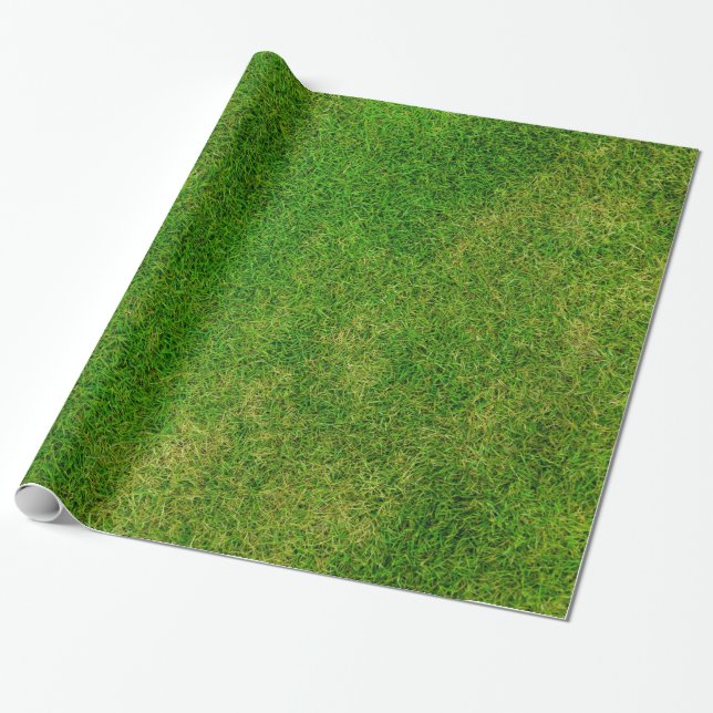 Grönt Gräs Foto Presentpapper (Utrullad)