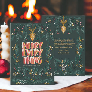 Grönt gräs illustration guld coola God jul Julkort