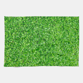 Grönt gräs kökshandduk