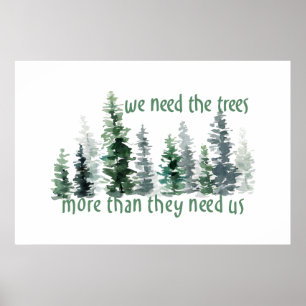 Grönt Gräs-skogen Vi behöver Träd Poster