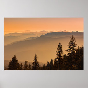 GRÖNT GRÄS TRÄD OM MOUNTAIN UNDER DAGEN POSTER