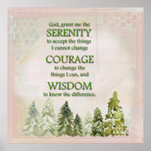 Grönt Gräs Träd Serenity Prayer Poster