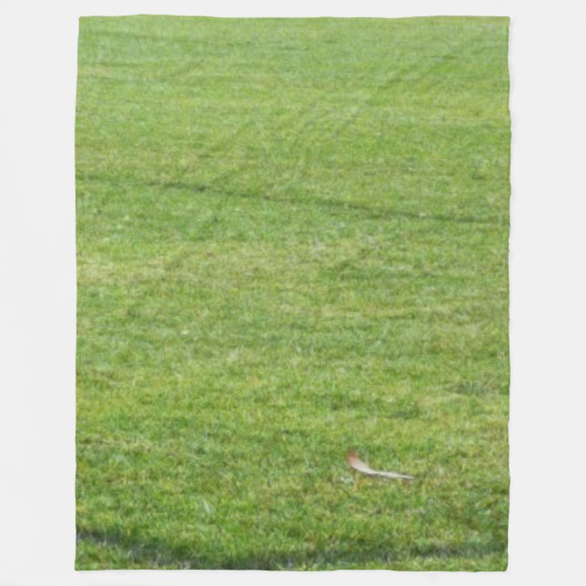 Grönt Gräsbalk Fleecefilt (Framsidan)