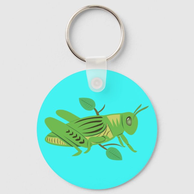 Grönt Grashopper Nyckelring (Framsida)