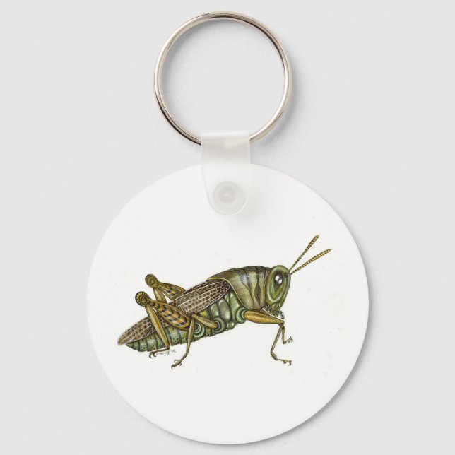 Grönt Grashopper Nyckelring (Framsida)