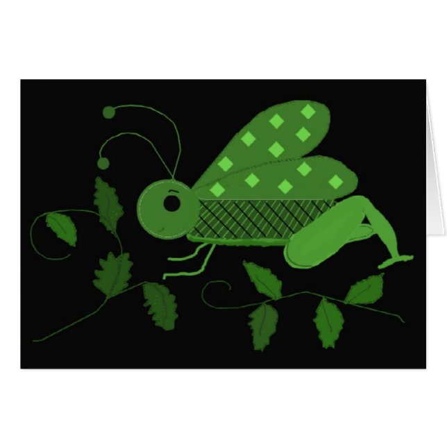 Grönt Grashopper OBS Kort (Framsidan Horizontal)