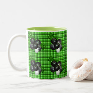 Grönt Gräsmatta Bowls Tartan Design Två-Tonad Mugg
