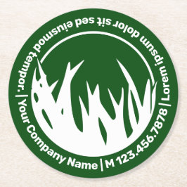 Grönt Gräsmatta-service - PR Underlägg Papper Rund