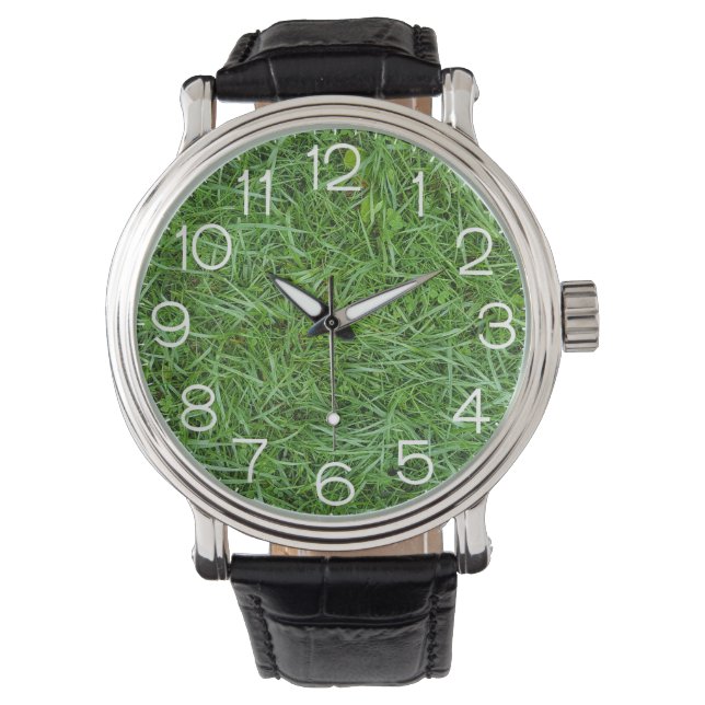 Grönt Grass Armbandsur (Framsida)