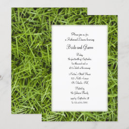 Grönt Grass Backyard Bröllop Rehearsal Dinner Inbjudningar