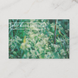 Grönt Grass Flowers Löv Meadow Nature Organic Visitkort