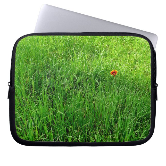 Grönt Grass Laptop Fodral (Framsidan)