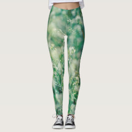 Grönt Grass Löv Flowers Plants Natature Leggings