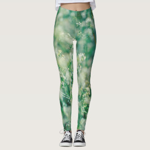 Grönt Grass Löv Flowers Plants Natature Leggings